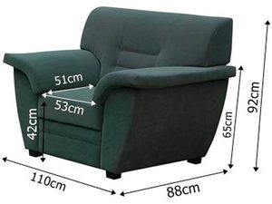 Miniaturka 1 - Duży Fotel Tapicerowany wymiary IRENE