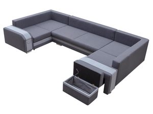 Miniaturka 10 - Narożnik Podkowa + pufa otwarta AVA U