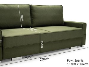Miniaturka 7 - Sofa Rozkładana Dwuosobowa wymiary FABIANO