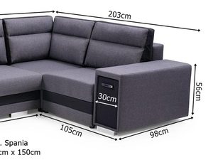 Miniaturka 7 - Narożnik z Barkiem i Schowkiem wymiary RAFAEL