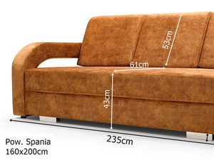 Miniaturka 7 - Sofa rozkładana z pojemnikiem wymiary LUCIANO