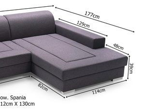 Miniaturka 2 - Narożnik Młodzieżowy wymiary OLIVIER