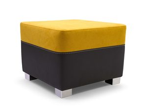 Miniaturka 6 - Nowoczesna pufa żółty-grafit białe tło JUSTINE