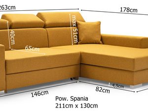 Miniaturka 8 - Tapicerowany Narożnik wymiary TINA DE LUX