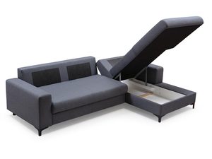 Miniaturka 3 - Narożnik grafitowy z otwartym pojemnikiem na pościel