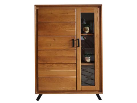 Komoda z Przeszkleniem Dębowa ALAMOS LOFT