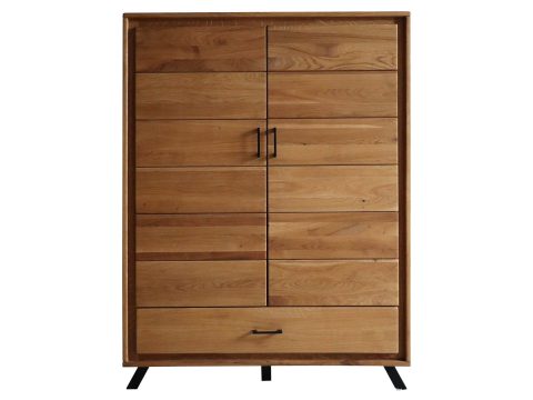 Wysoka Dębowa Komoda na Nóżkach ALAMOS LOFT