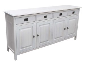 Miniaturka 1 - Duża Drewniana Komoda biała profil MENDOZ