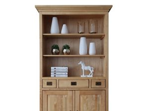 Miniaturka 3 - Drewniany regał z szafkami półkami szufladami białe tło MENDOZ