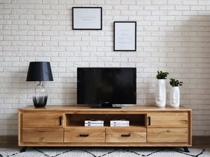 Miniaturka 1 - Duża Dębowa Szafka pod Telewizor aranżacja ALAMOS LOFT