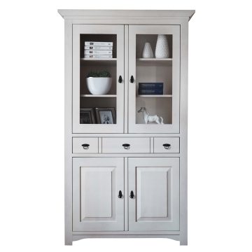 Wysoka Witryna z Drewna Brzozowego białe tło FELIX