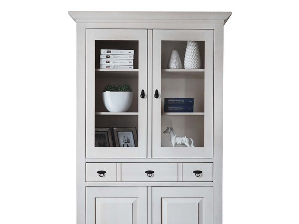 Wysoka Witryna z Drewna Brzozowego białe tło FELIX