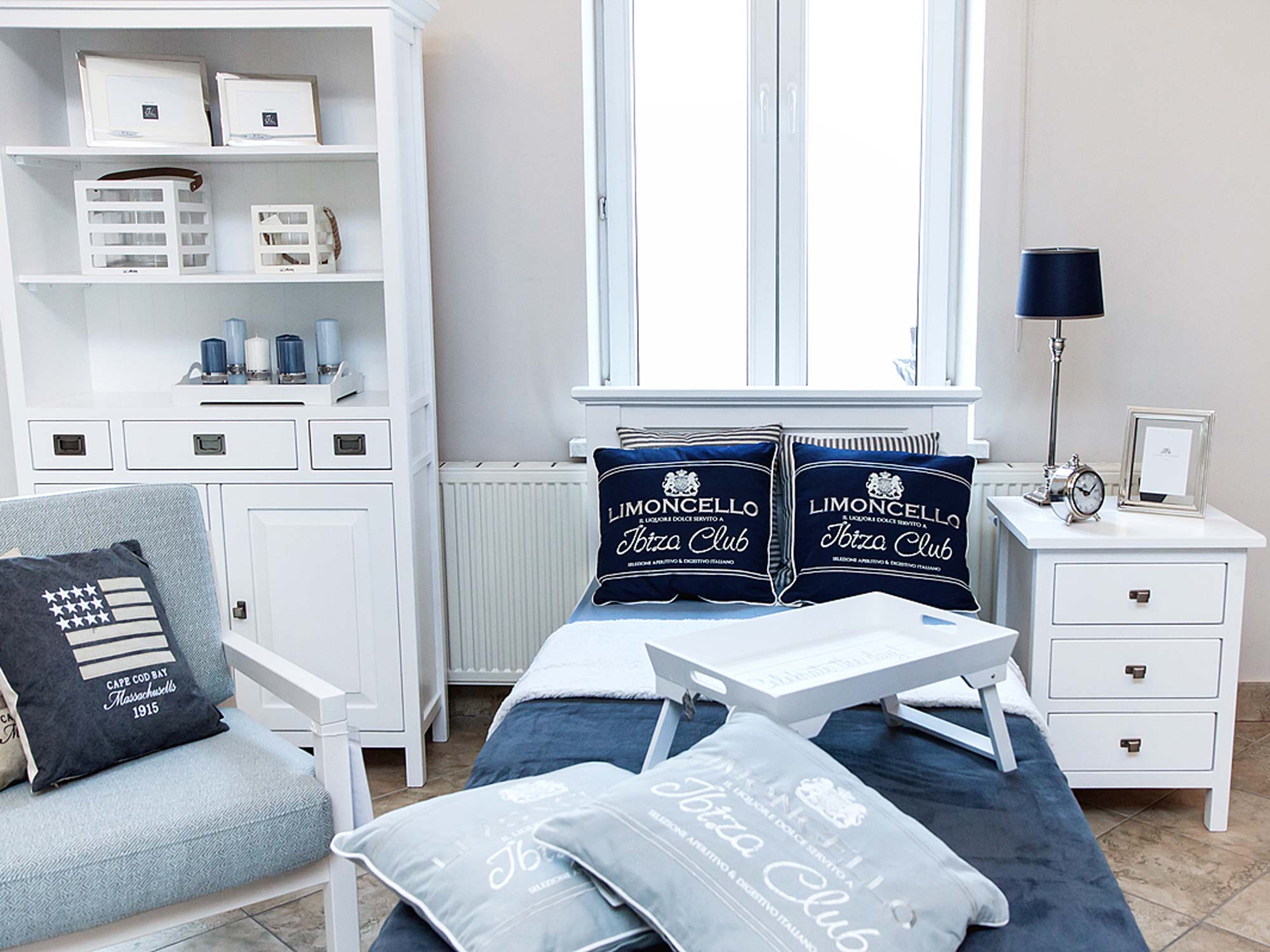 Meble drewniane białe do sypialni MENDOZ aranżacja