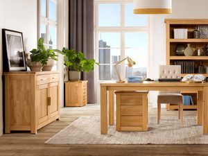 Miniaturka 3 - Regał Wysoki Słupek na Książki Dębowy Isumi aranżacja