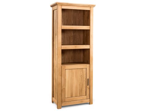 Regał wysoki drewniany z otwartymi półkami