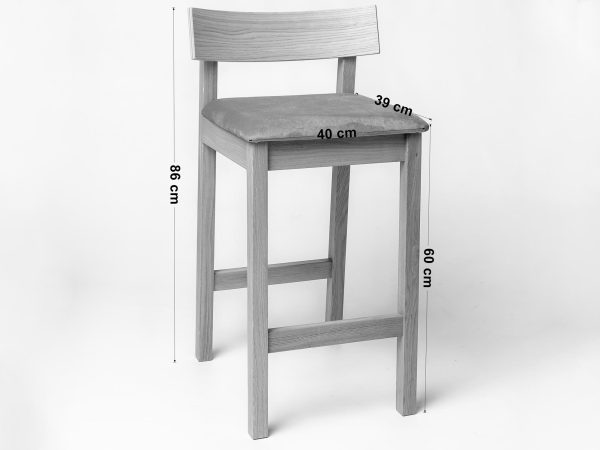 Stołek tapicerowany barowy Albert wymiary