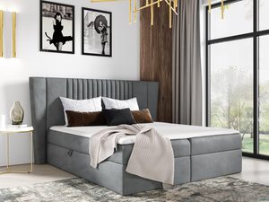 Miniaturka 19 - Łóżko kontynentalne jasnoszare PARLA