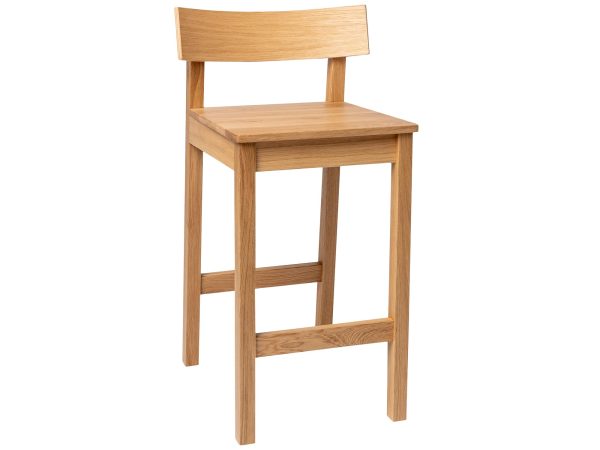 Stołek barowy z litego drewna dębowego Albert