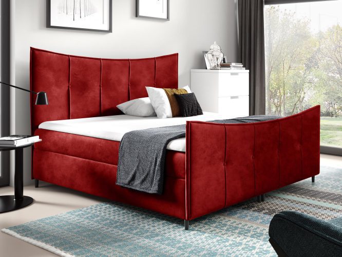 Kontynentalne łóżko FLAVIA LUX czerwone