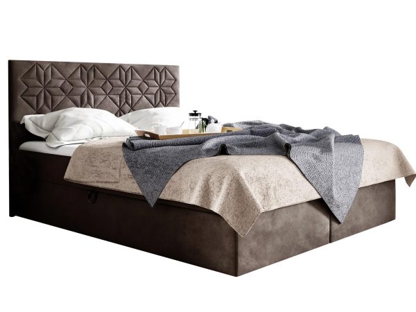 Łóżko kontynentalne LUA1 białe tło