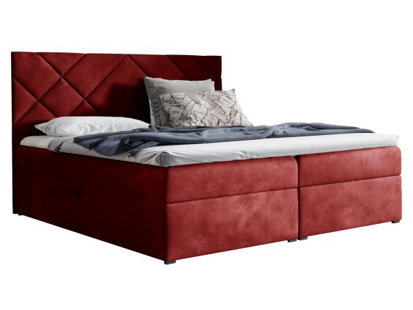 Łóżko kontynentalne LUA 3 tło czerwone