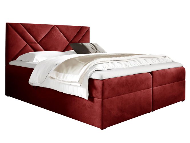 Łóżko sypialniane czerwone białe tło LUA 6