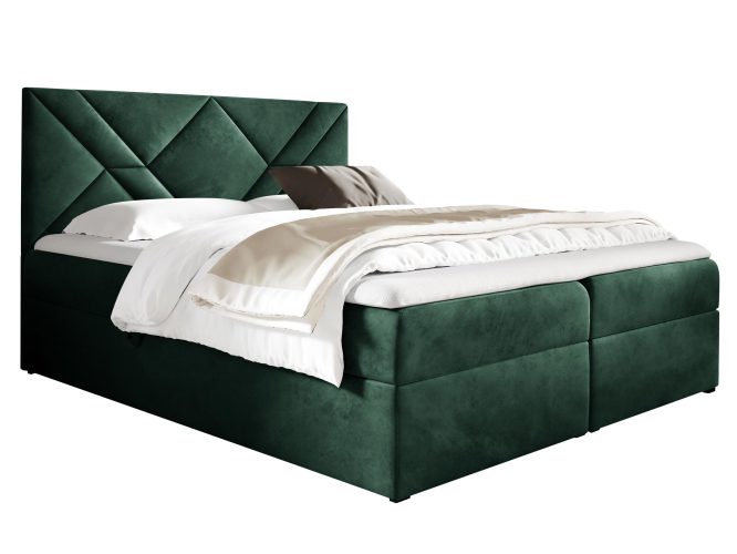 Łóżko sypialniane zielone białe tło LUA 6