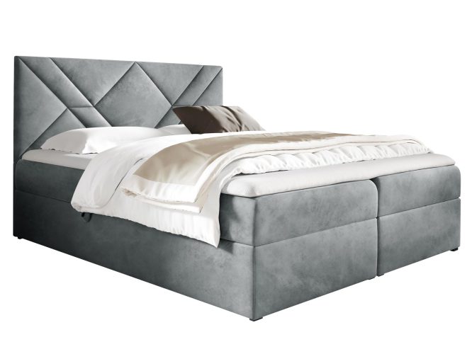 Łóżko sypialniane szare białe tło LUA 6