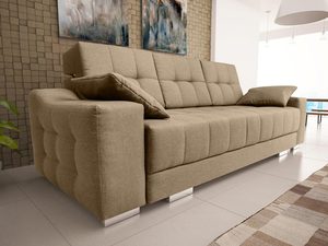 Miniaturka 15 - Sofa pikowana rozkładana capuccino MERIO
