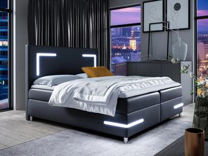 Miniaturka 4 - Łóżko z oświetleniem LED granatowe GLORIA