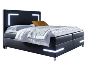 Miniaturka 5 - Łóżko z oświetleniem LED białe tło GLORIA