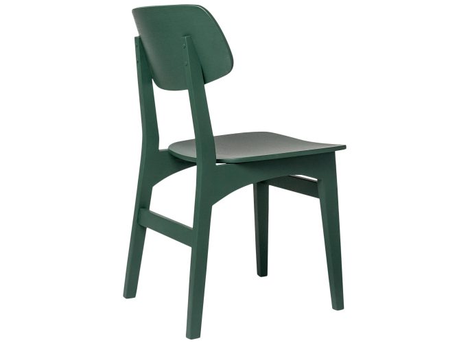 Drewniane krzesło Ernest zielone profil