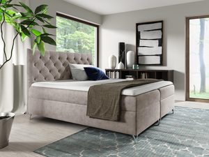 Miniaturka 2 - Łóżko Pikowane beż OSANE