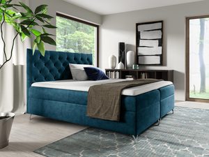 Miniaturka 6 - Łóżko Pikowane niebieskie OSANE