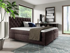 Miniaturka 3 - Łóżko Pikowane brązowe OSANE