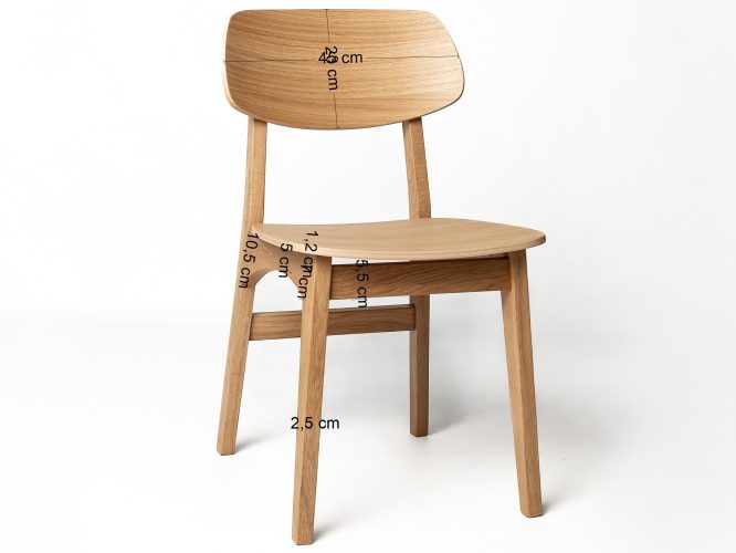 Drewniane krzesło Ernest wymiary detali