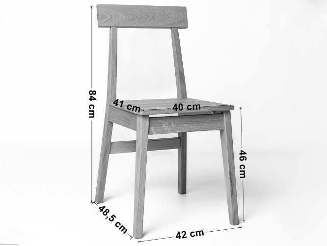 Krzesło dębowe Czarek wymiary