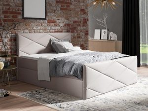 Miniaturka 1 - Kontynentalne łóżko beż ARAYA LUX