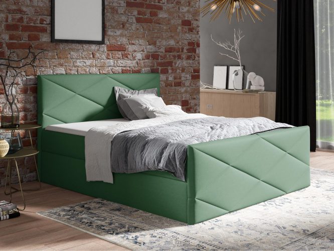 Kontynentalne łóżko zielone ARAYA LUX