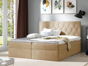 Miniaturka 1 - Łóżko kontynentalne beż SORIA