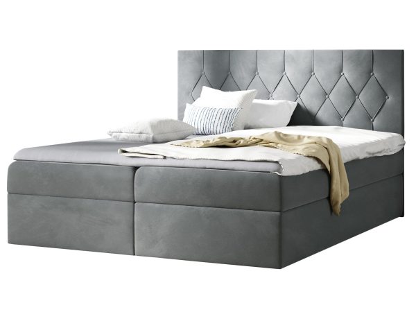 Łóżko kontynentalne białe tło SORIA