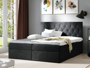 Miniaturka 6 - Łóżko kontynentalne czarne SORIA