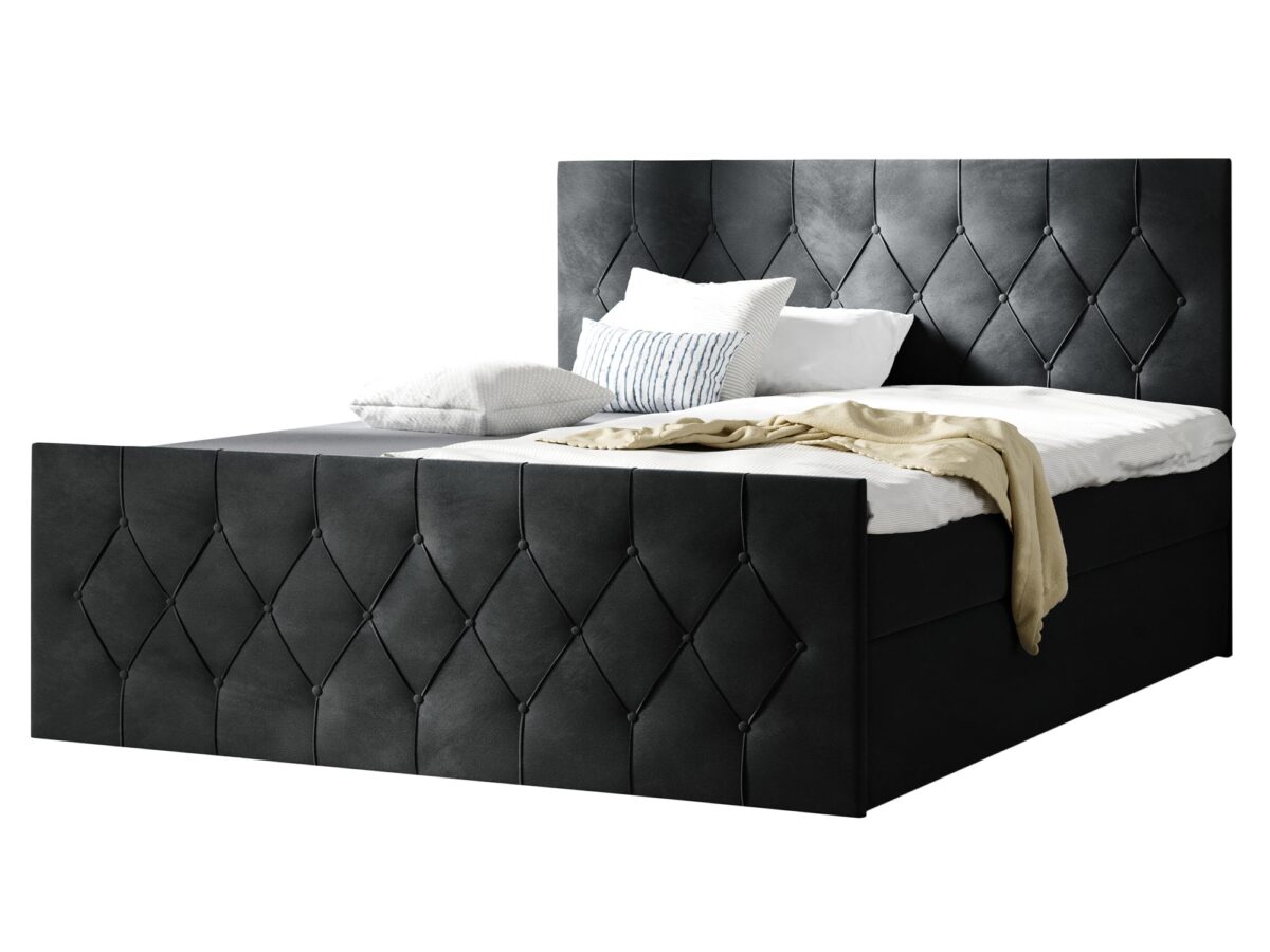 Pikowane Duże Łóżko do Sypialni SORIA LUX