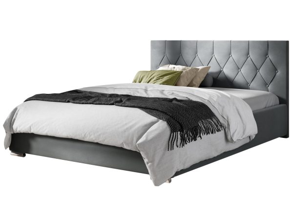 Niskie łóżko kontynentalne białe tło SORIA TAP