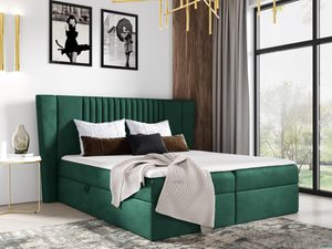Miniaturka 13 - Łóżko kontynentalne butelkowa zieleń PARLA