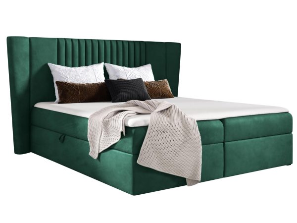 Łóżko kontynentalne butelkowy zielony tło PARLA