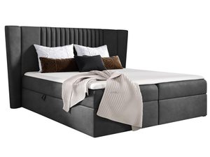 Miniaturka 6 - Łóżko kontynentalne ciemnoszare PARLA