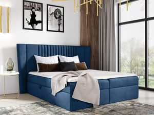 Miniaturka 16 - Łóżko kontynentalne niebieskie PARLA