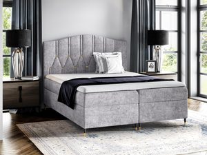 Miniaturka 6 - Łóżko kontynentalne szare ANGELES