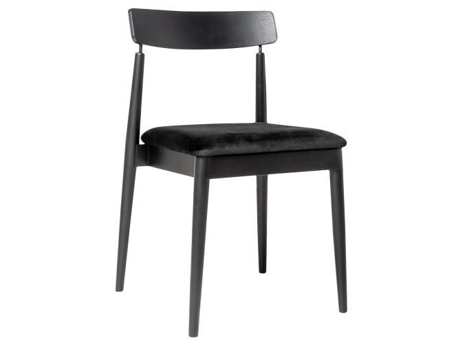 Krzesło dębowe Igor z czarnym tapicerowanym siedziskiem